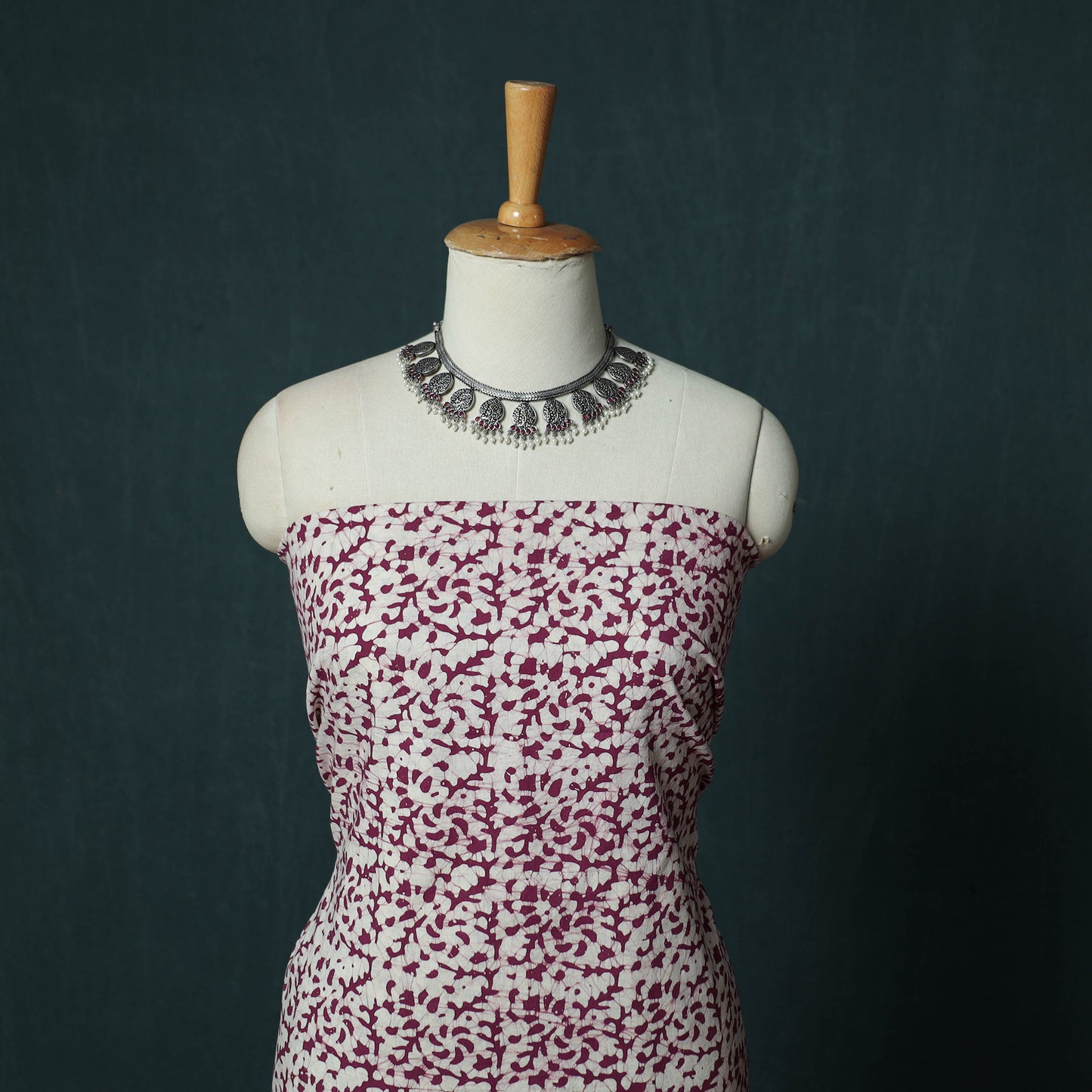 Kutch Hand Block Batik Print Cotton 3pc Unstitched Dress Material Suit Set 03