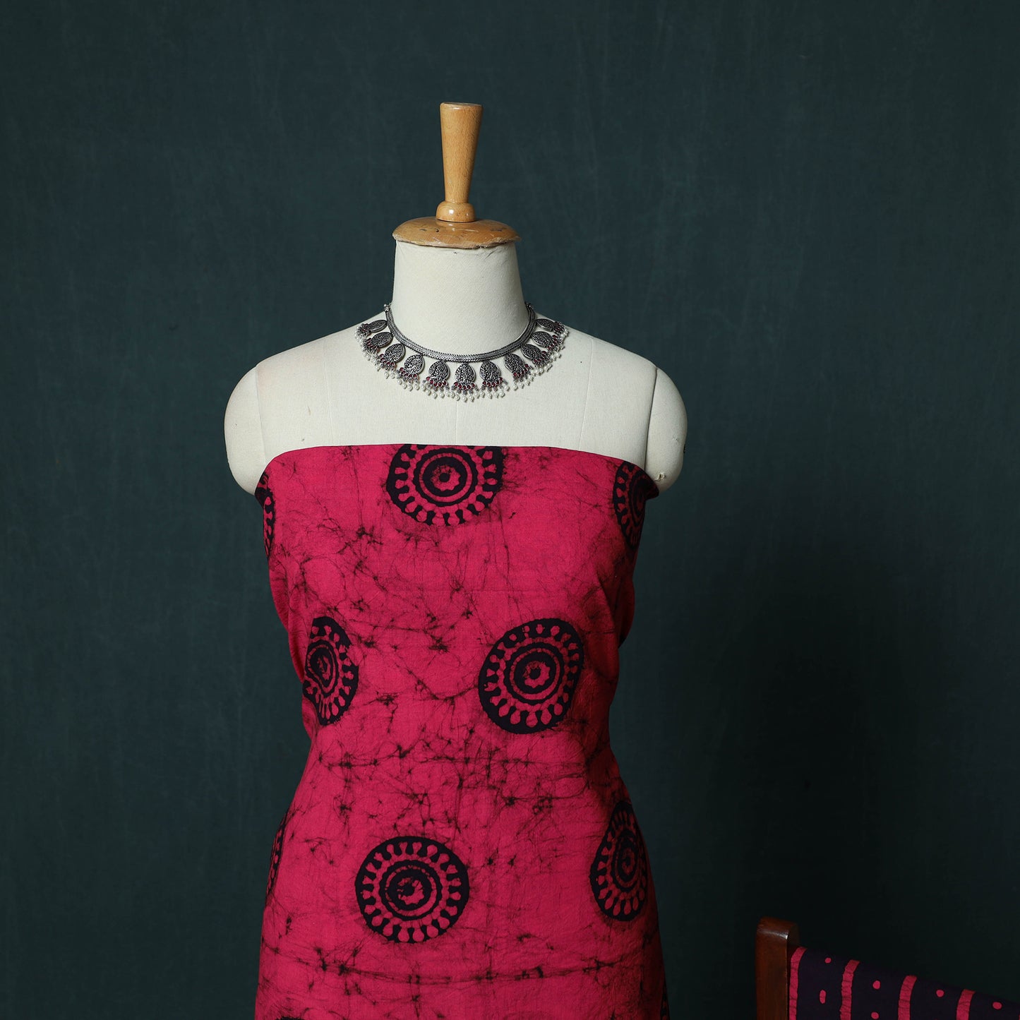 Kutch Hand Block Batik Print Cotton 3pc Unstitched Dress Material Suit Set 07