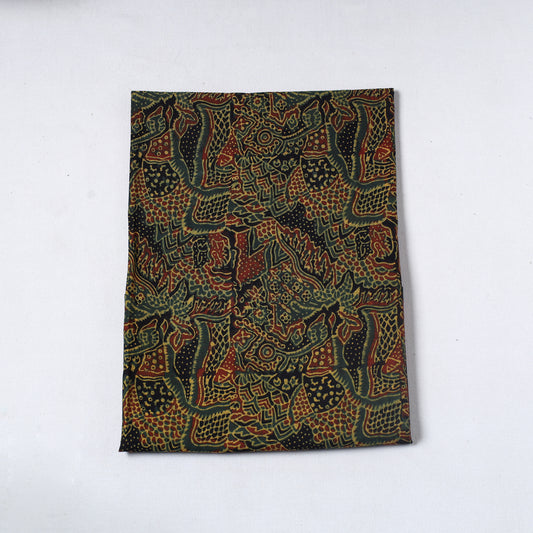 Green - Ajrakh Block Printed Cotton Precut Fabric (1.8 meter) 24