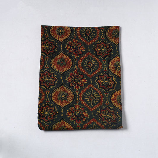 Green - Ajrakh Block Printed Cotton Precut Fabric (1.2 meter) 31