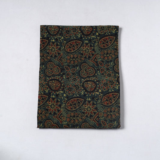 Green - Ajrakh Block Printed Cotton Precut Fabric (0.8 meter) 36