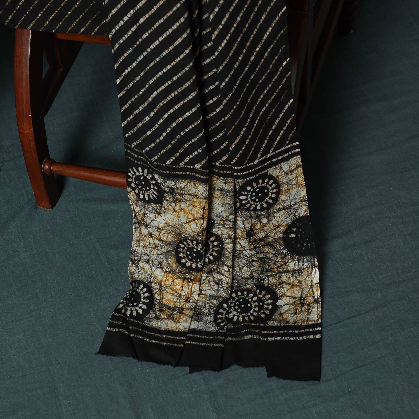 Kutch Hand Block Batik Print Cotton 3pc Unstitched Dress Material Suit Set 16