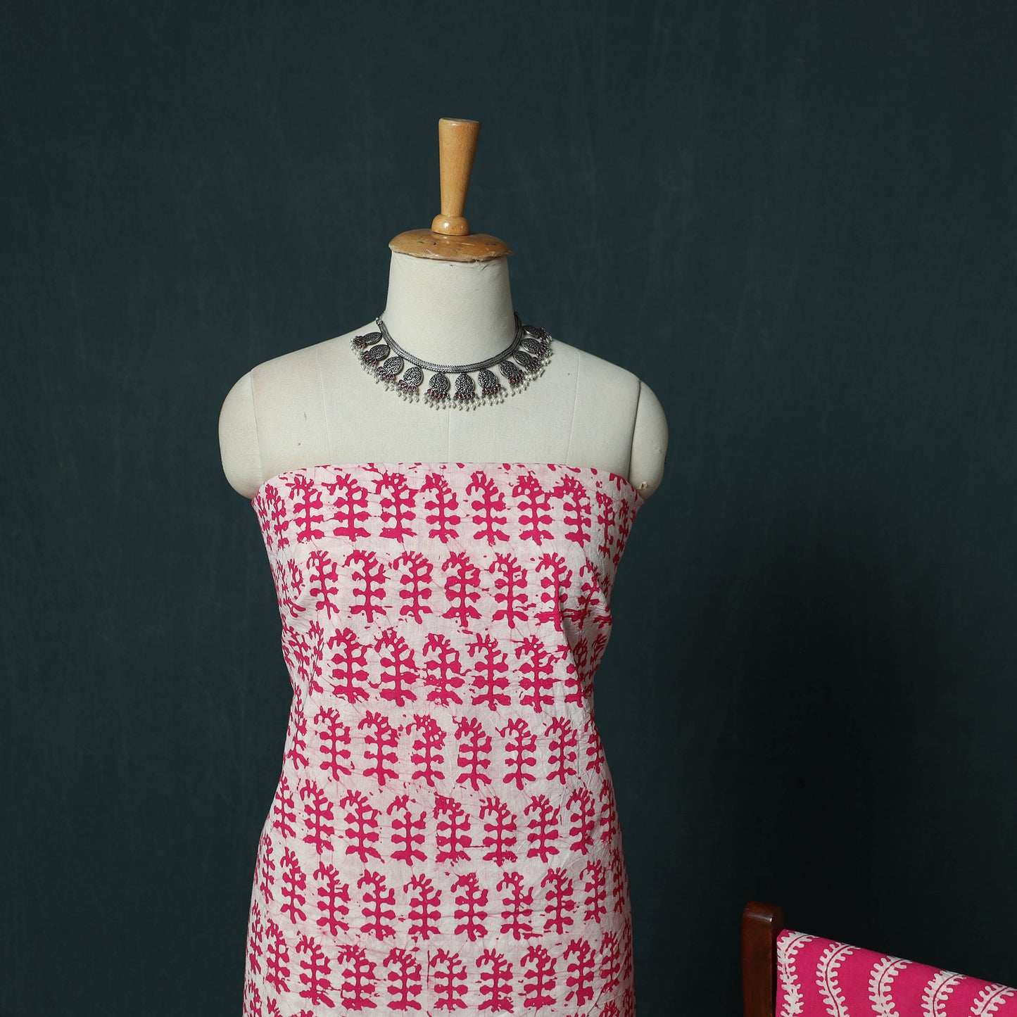 Kutch Hand Block Batik Print Cotton 3pc Unstitched Dress Material Suit Set 20