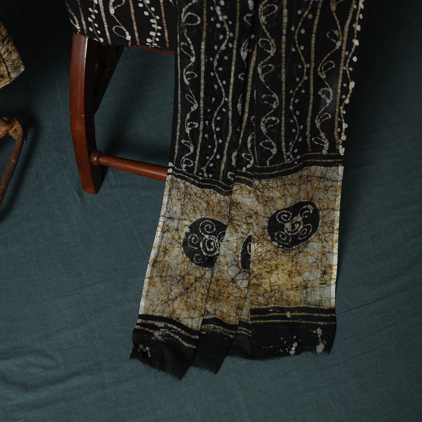 Kutch Hand Block Batik Print Cotton 3pc Unstitched Dress Material Suit Set 22