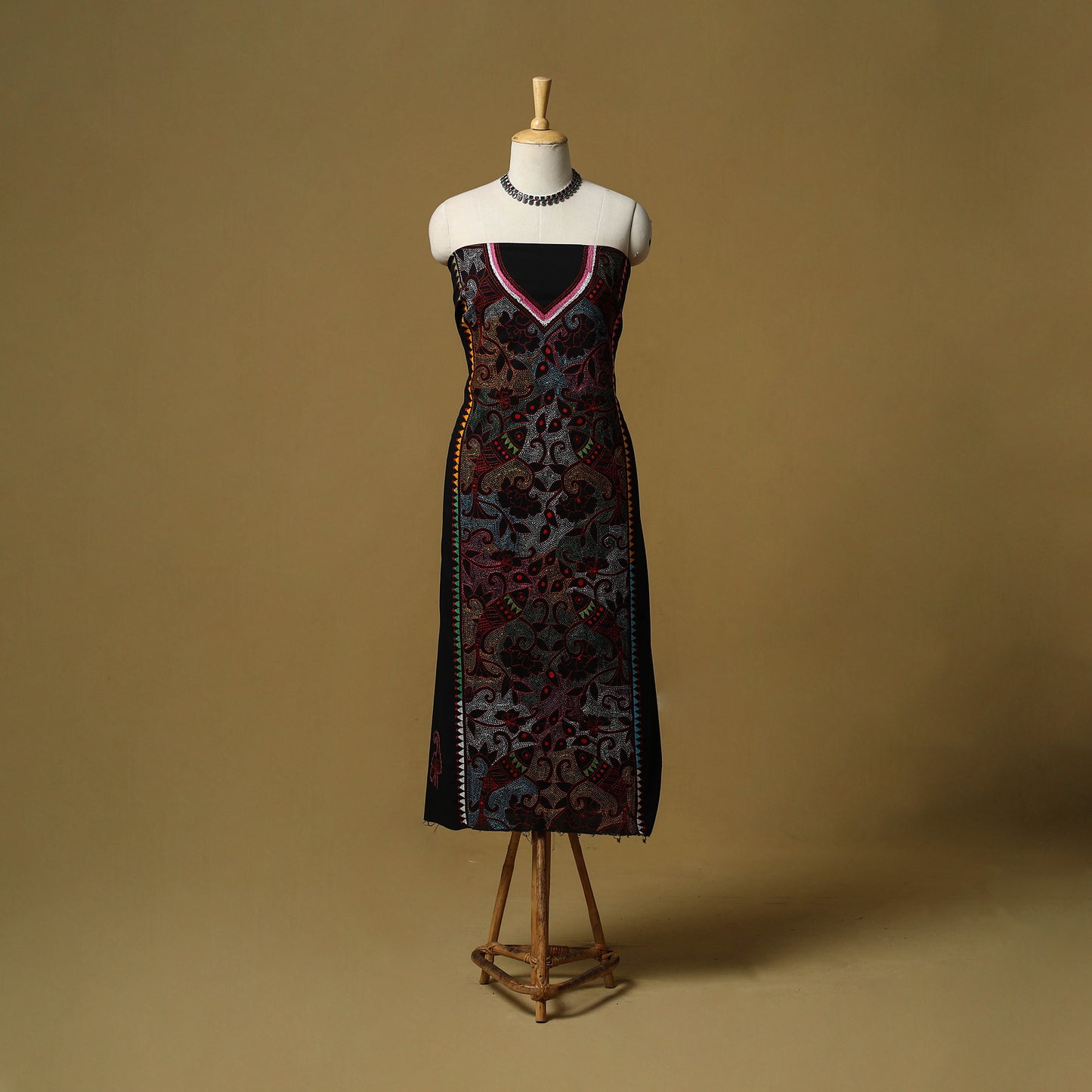 Bengal Kantha Hand Embroidered Unstitched Kurta Material (2.8M) 25