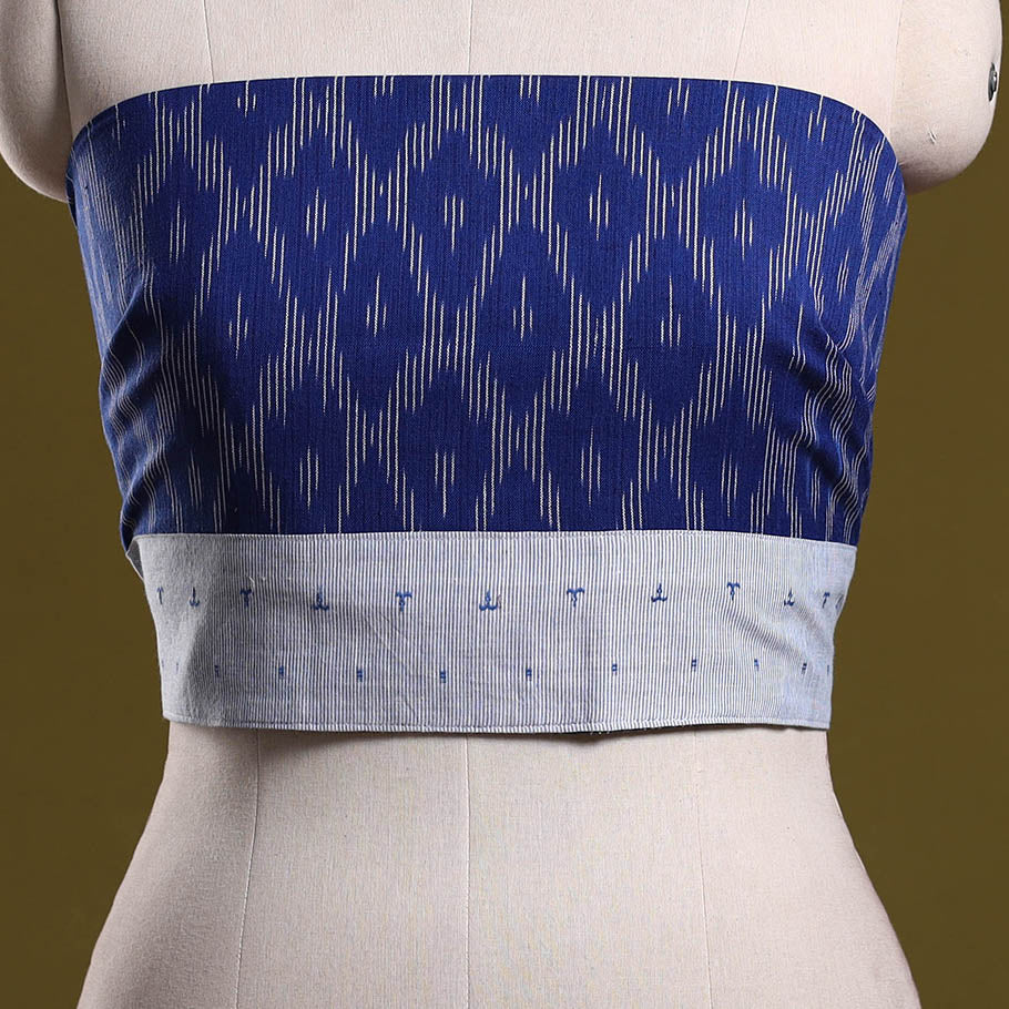 Blue - Cotton Pochampally Ikat Blouse Piece 30