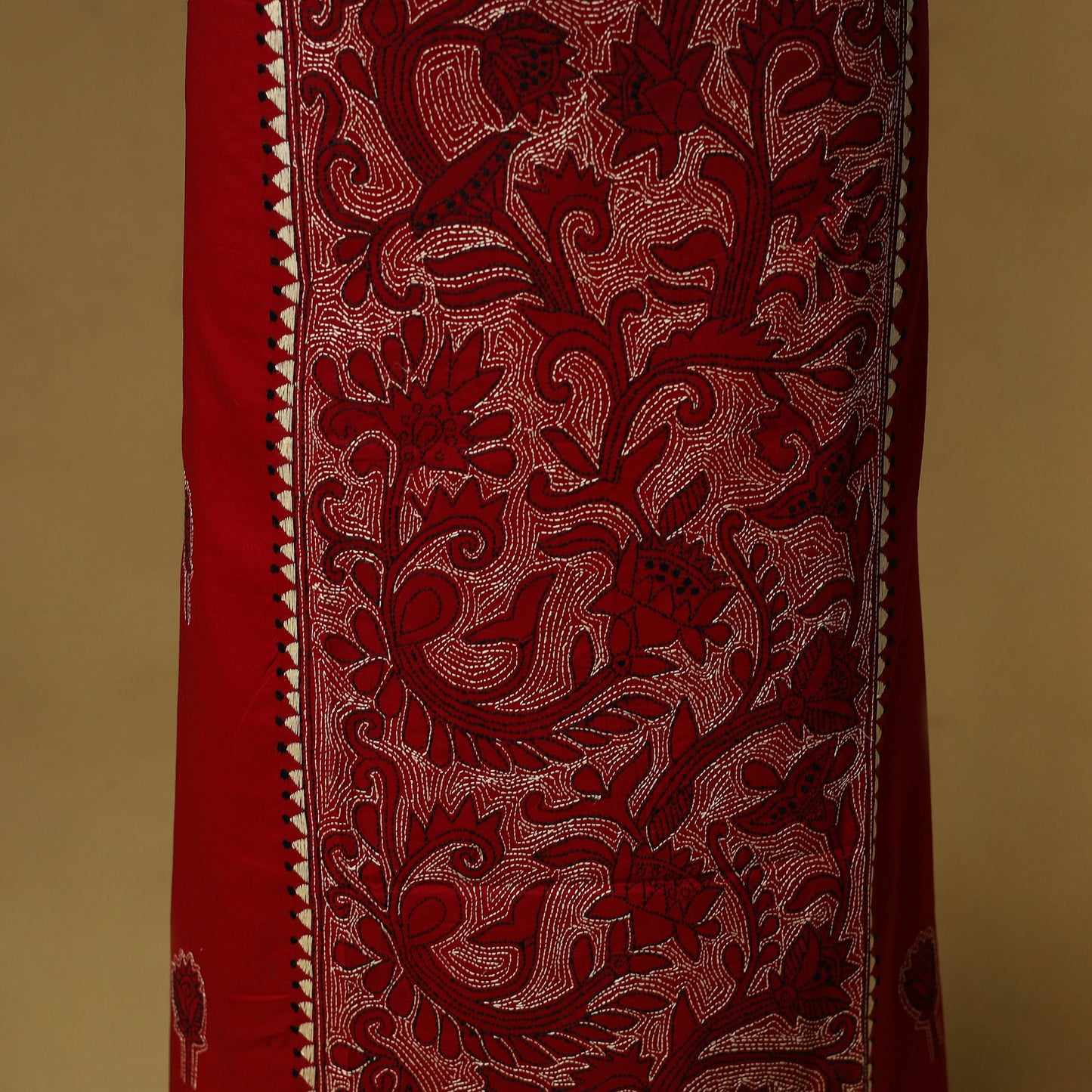 Bengal Kantha Hand Embroidered Unstitched Kurta Material (2.8M) 33