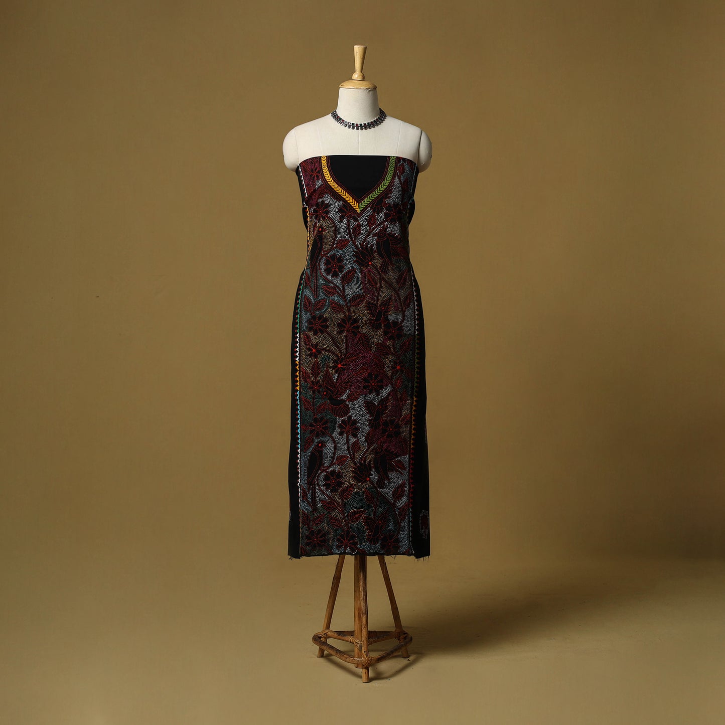 Bengal Kantha Hand Embroidered Unstitched Kurta Material (2.75M) 42