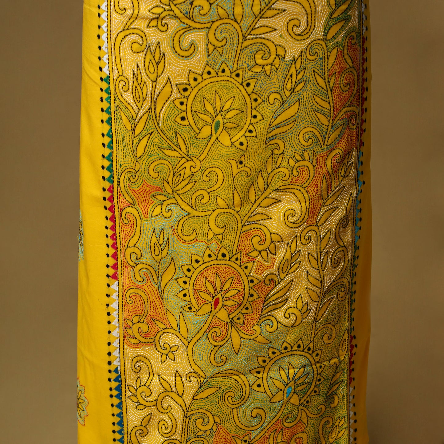 Bengal Kantha Hand Embroidered Unstitched Kurta Material (2.8M) 20