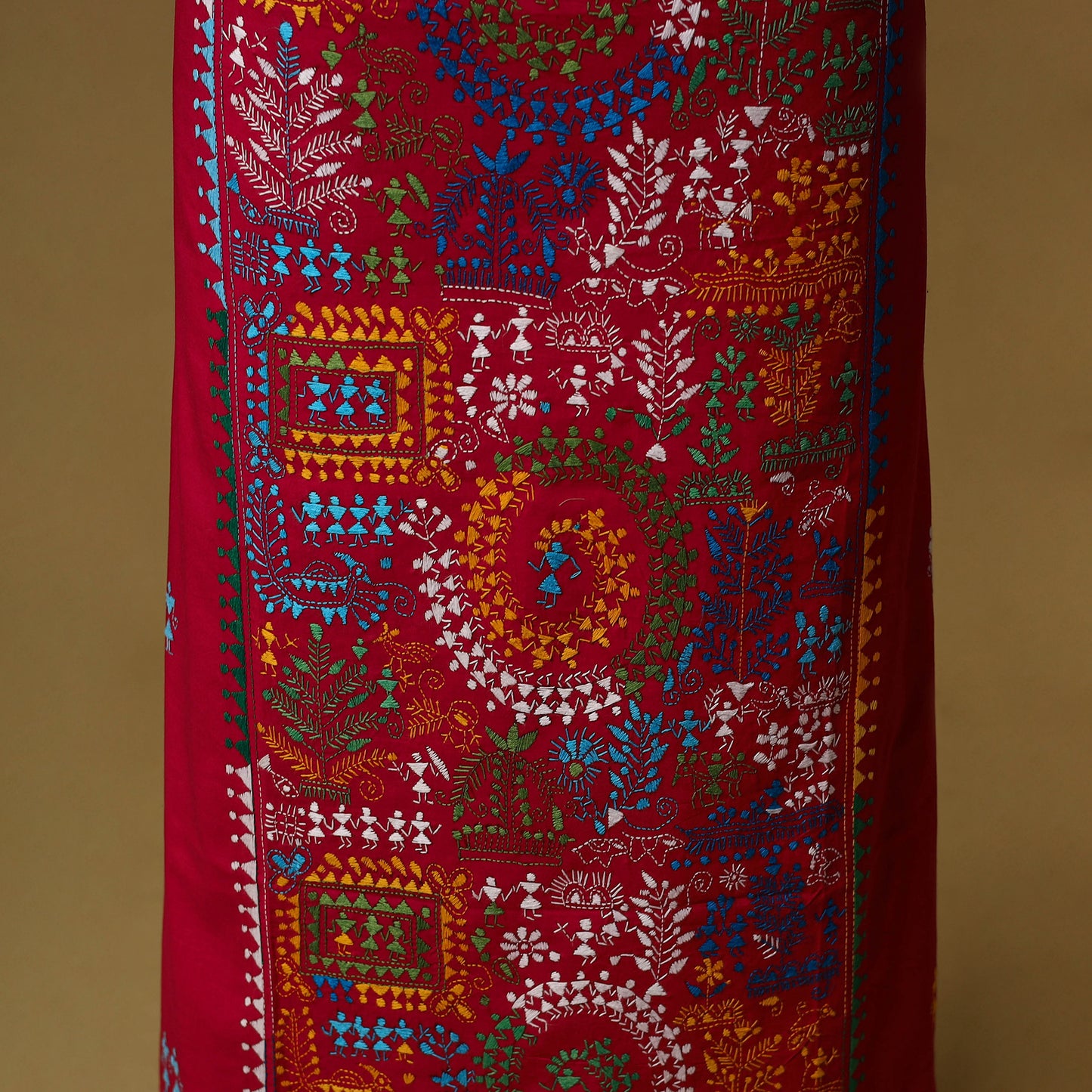 Bengal Kantha Hand Embroidered Unstitched Kurta Material (2.75M) 09