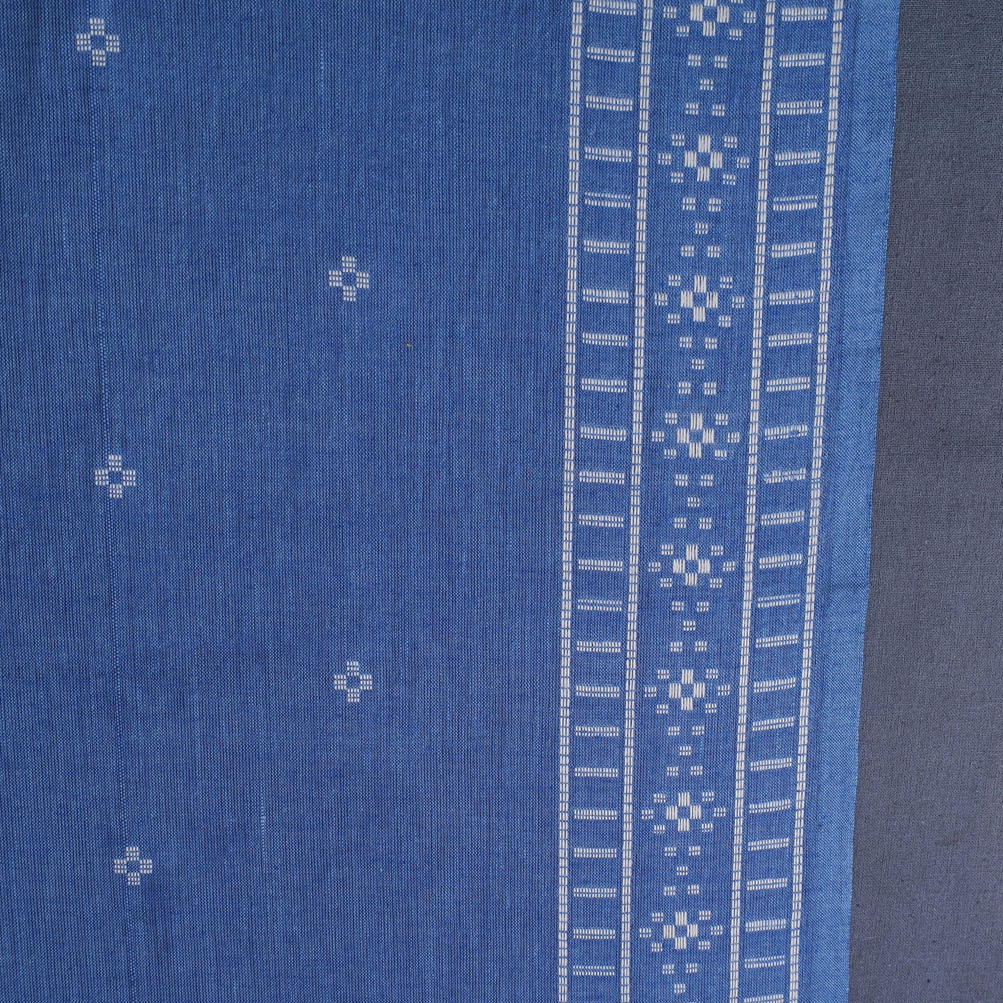 Blue Prewashed Cotton Jacquard Fabric