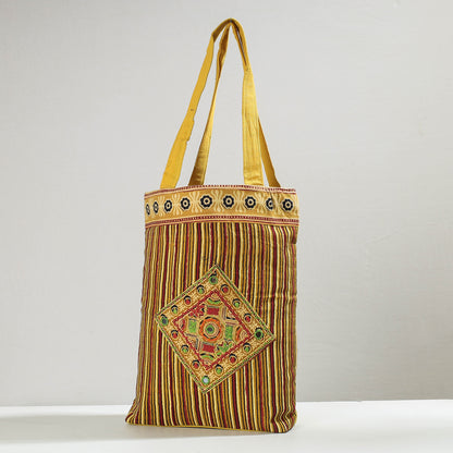 Yellow - Marudhara Printed Patchwork Shoulder Bag with Charm