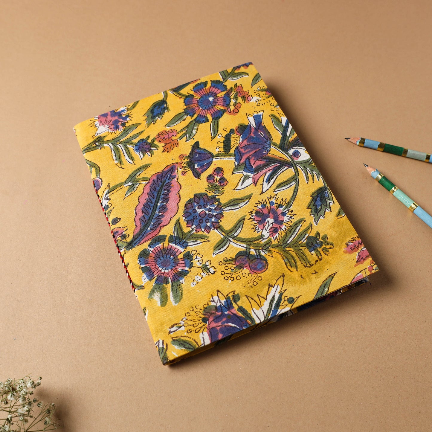 Sanganeri Fabric Cover Handmade Paper Notebook