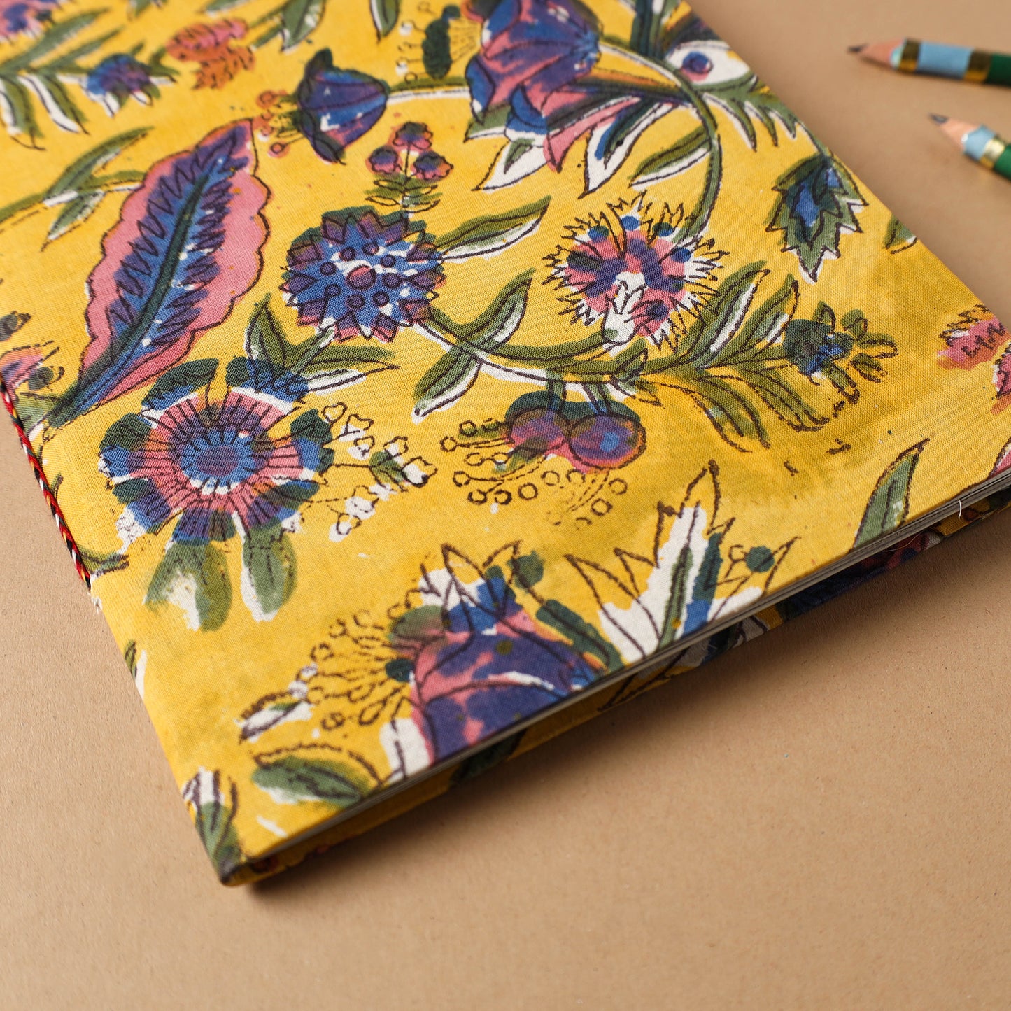 Sanganeri Fabric Cover Handmade Paper Notebook