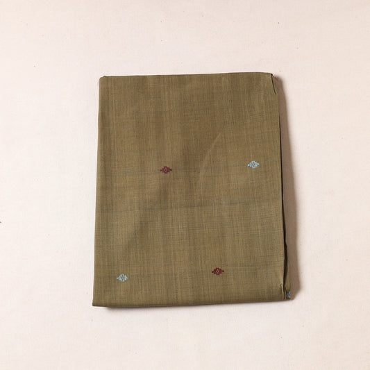 Brown - Godavari Jamdani Buti Pure Handloom Cotton Precut Fabric (1 Meter)