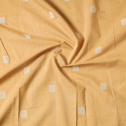 Yellow - Godavari Jamdani Buti Pure Handloom Cotton Precut Fabric (1.15 Meter)