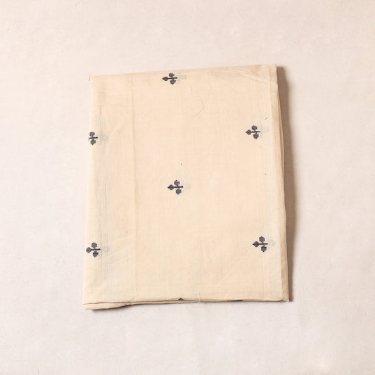 Beige - Godavari Jamdani Buti Pure Handloom Cotton Precut Fabric (1.9 Meter)