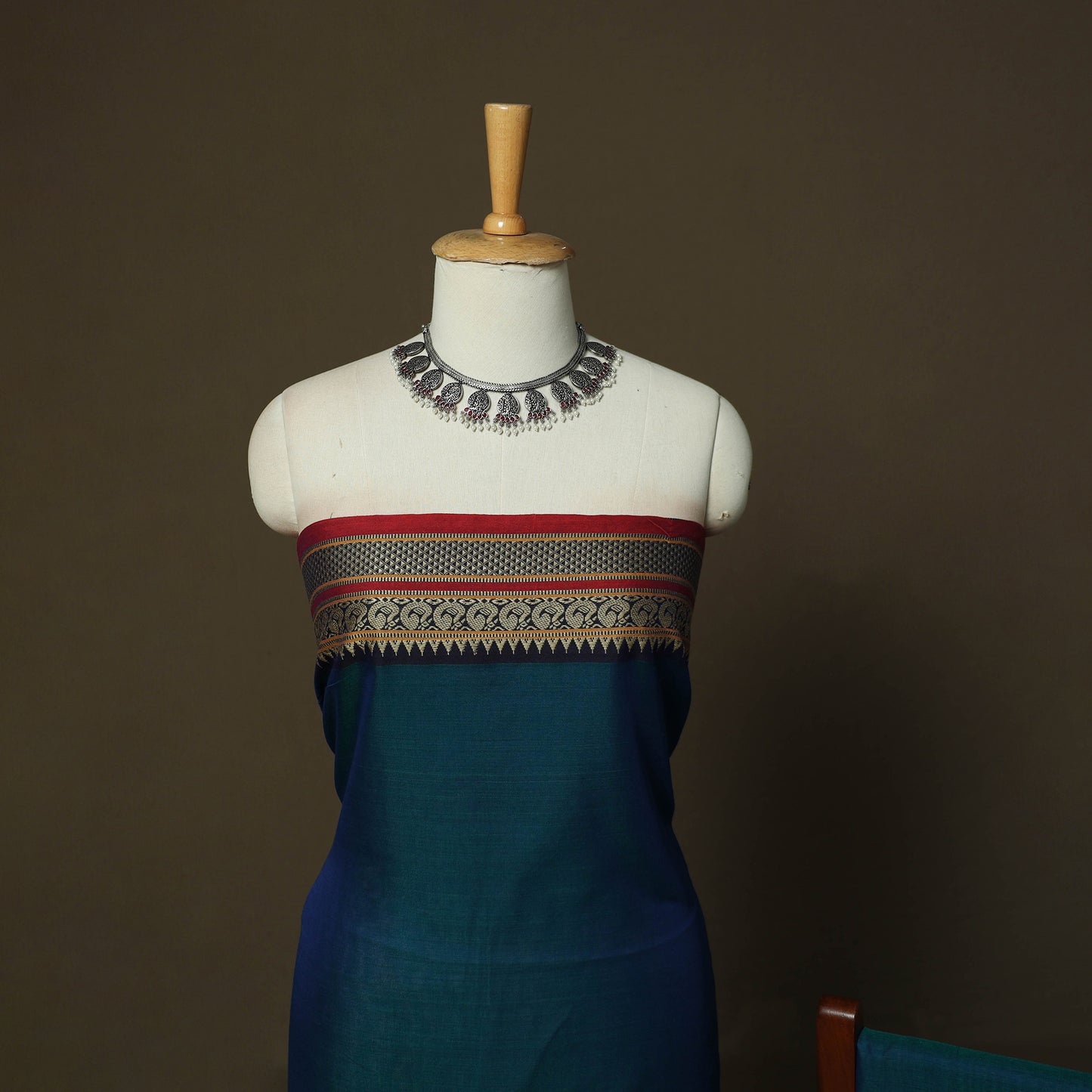 Dharwad Mercerised Cotton 3pc Unstitched Dress Material Suit Set with Woven Border 19