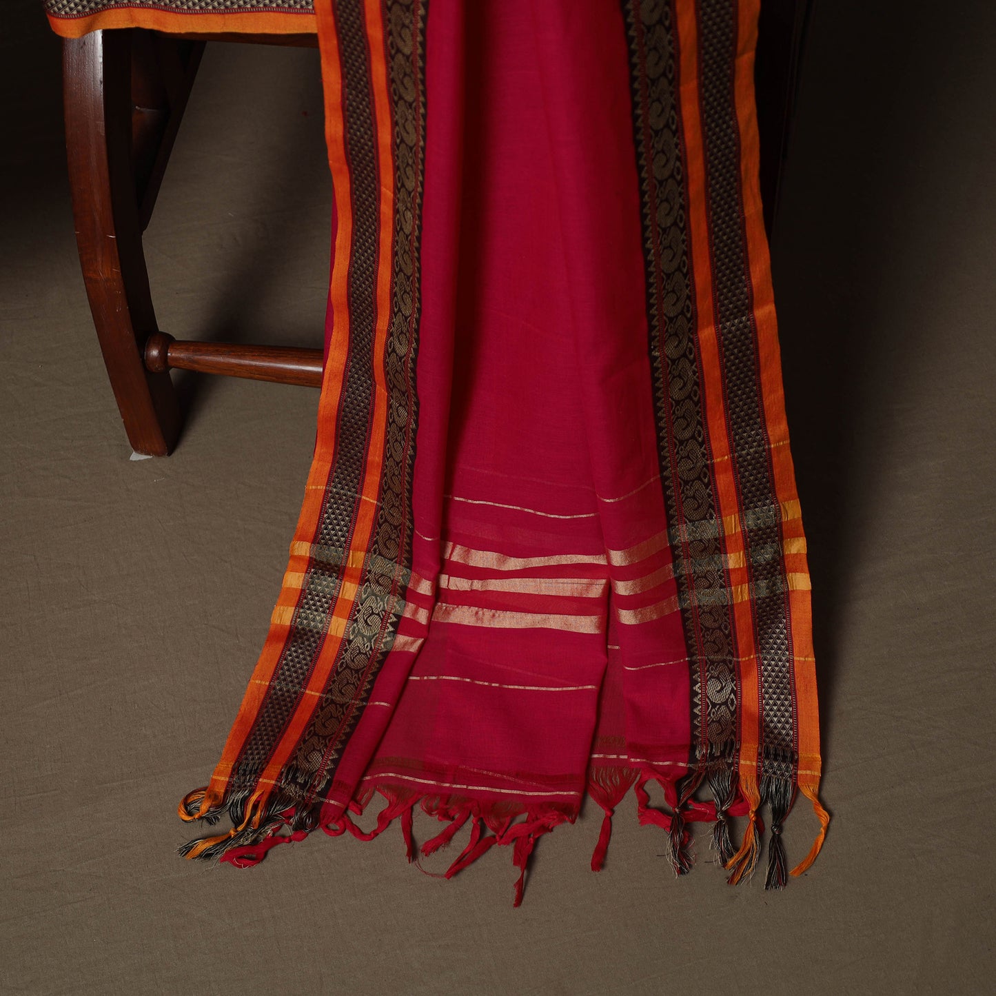 Dharwad Mercerised Cotton 3pc Unstitched Dress Material Suit Set with Woven Border 29