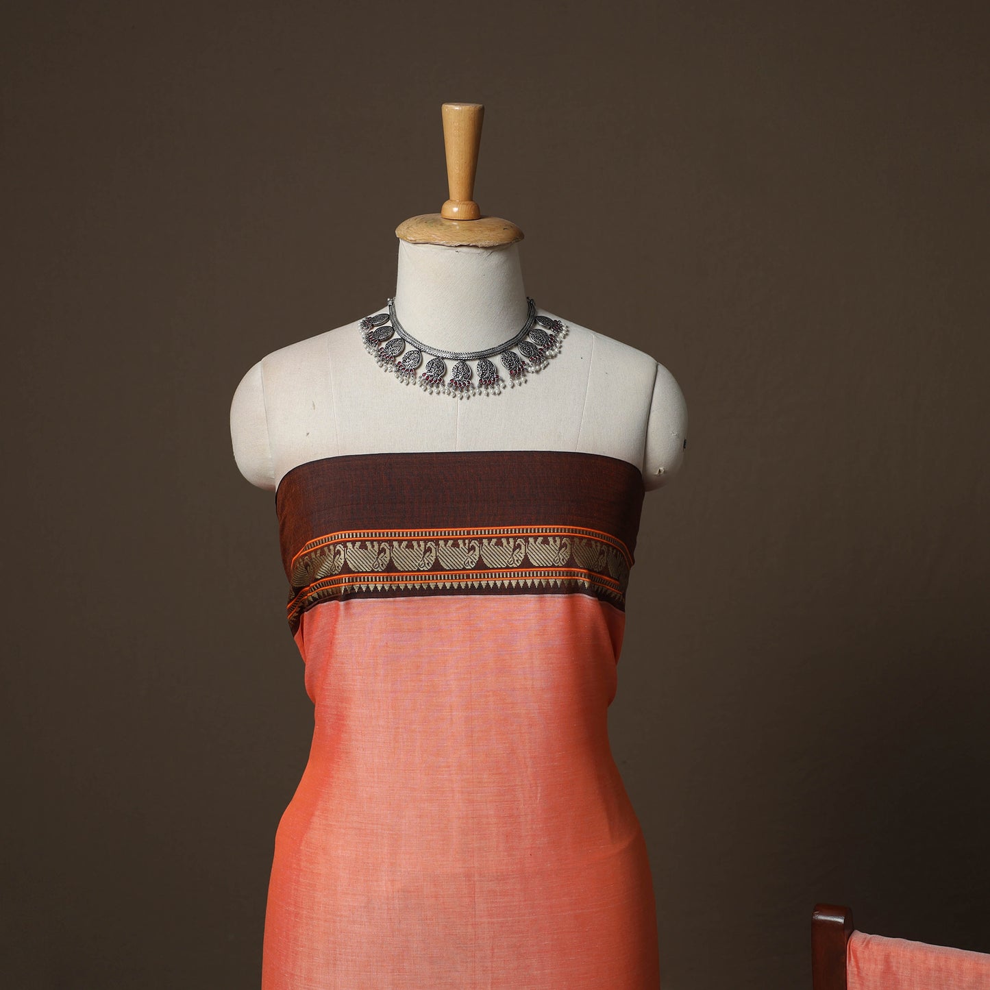 Dharwad Mercerised Cotton 3pc Unstitched Dress Material Suit Set with Woven Border 32