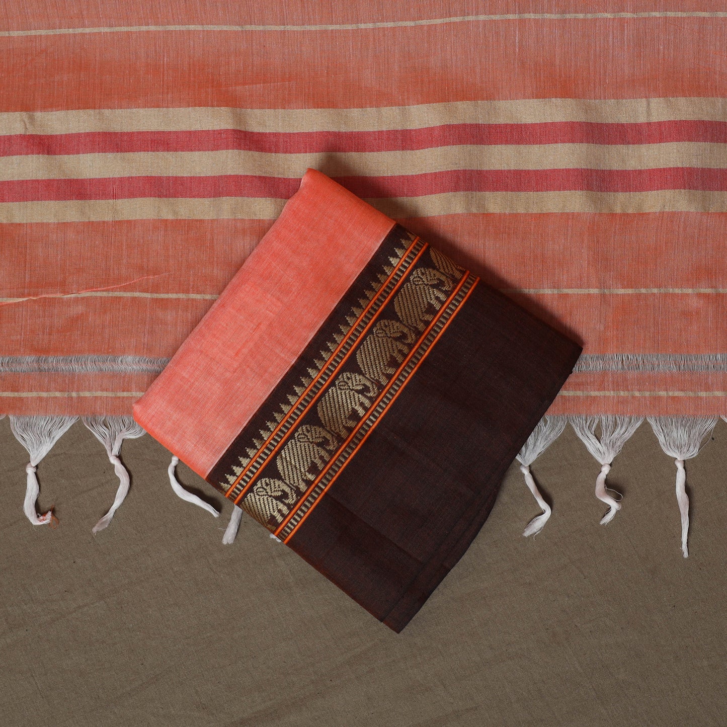 Dharwad Mercerised Cotton 3pc Unstitched Dress Material Suit Set with Woven Border 32
