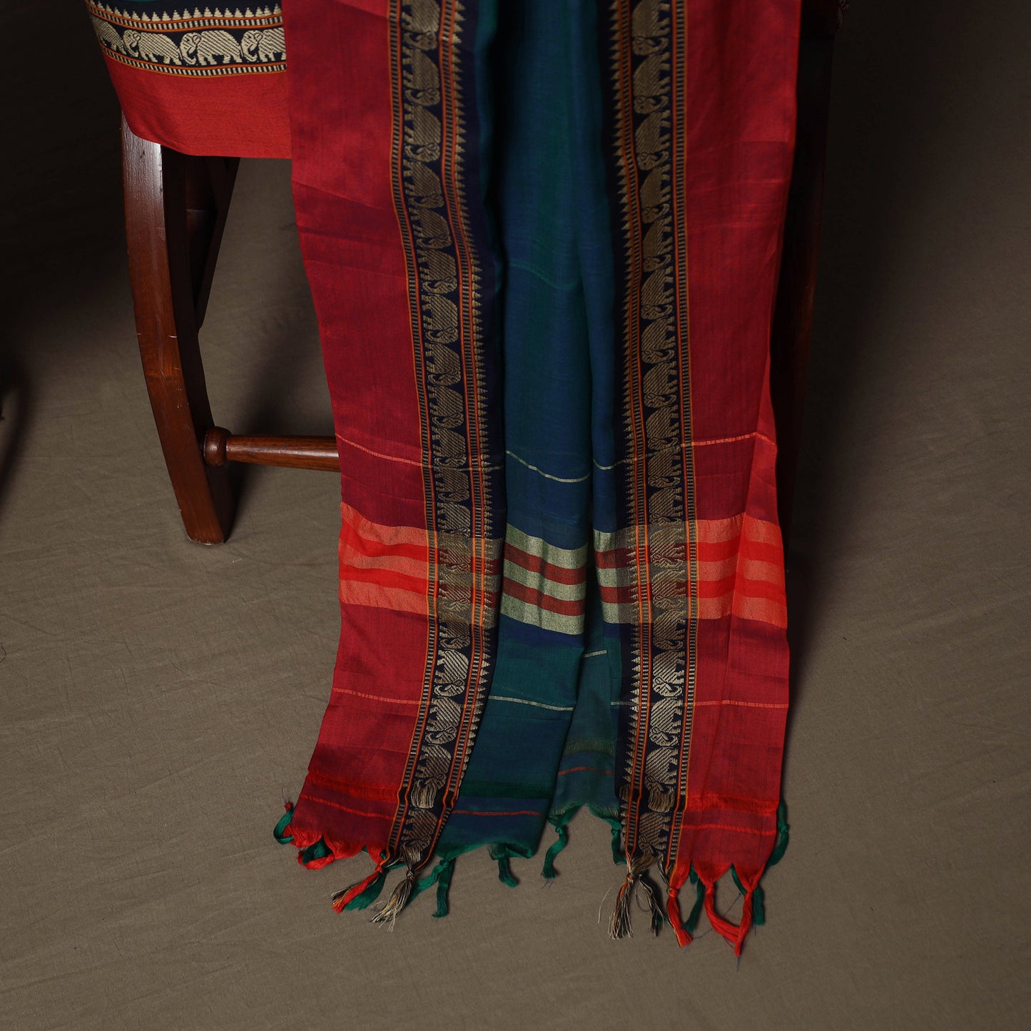 Dharwad Mercerised Cotton 3pc Unstitched Dress Material Suit Set with Woven Border 36