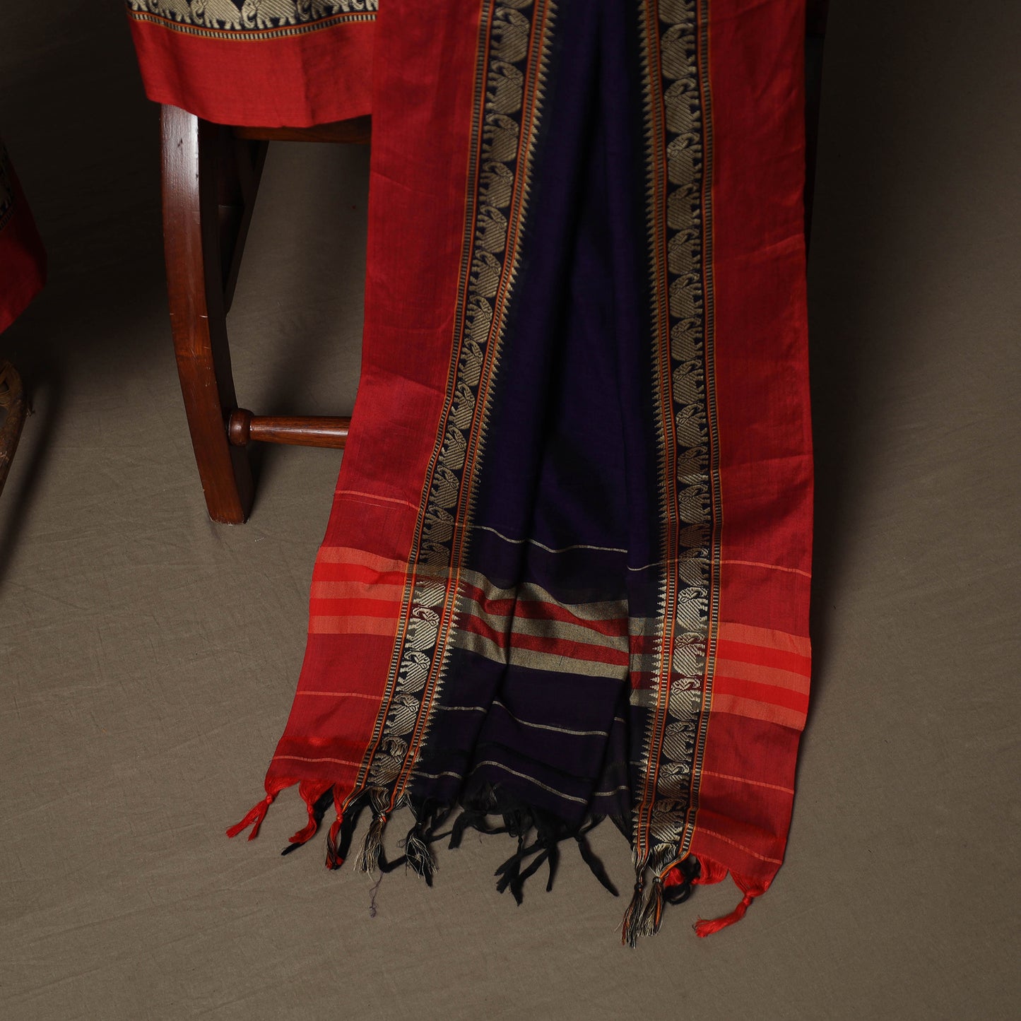Dharwad Mercerised Cotton 3pc Unstitched Dress Material Suit Set with Woven Border 37