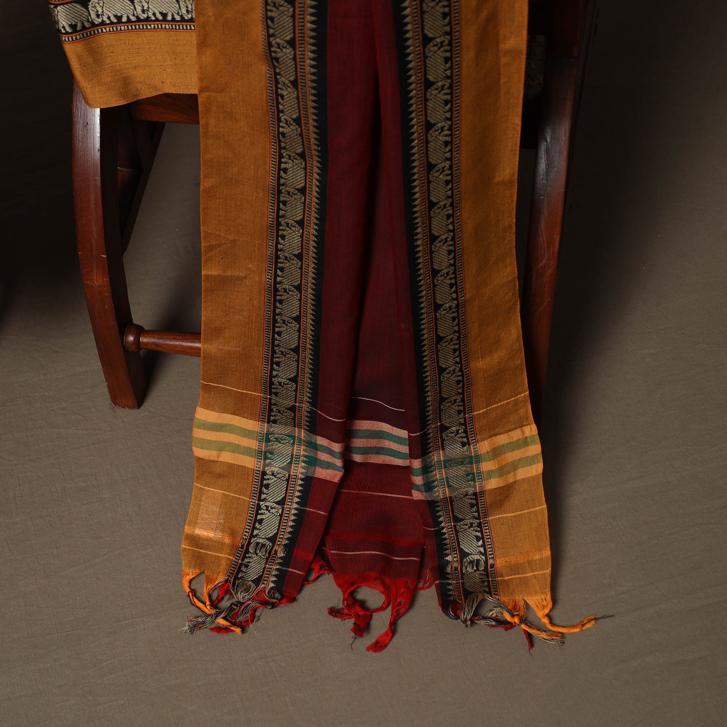 Dharwad Mercerised Cotton 3pc Unstitched Dress Material Suit Set with Woven Border 39