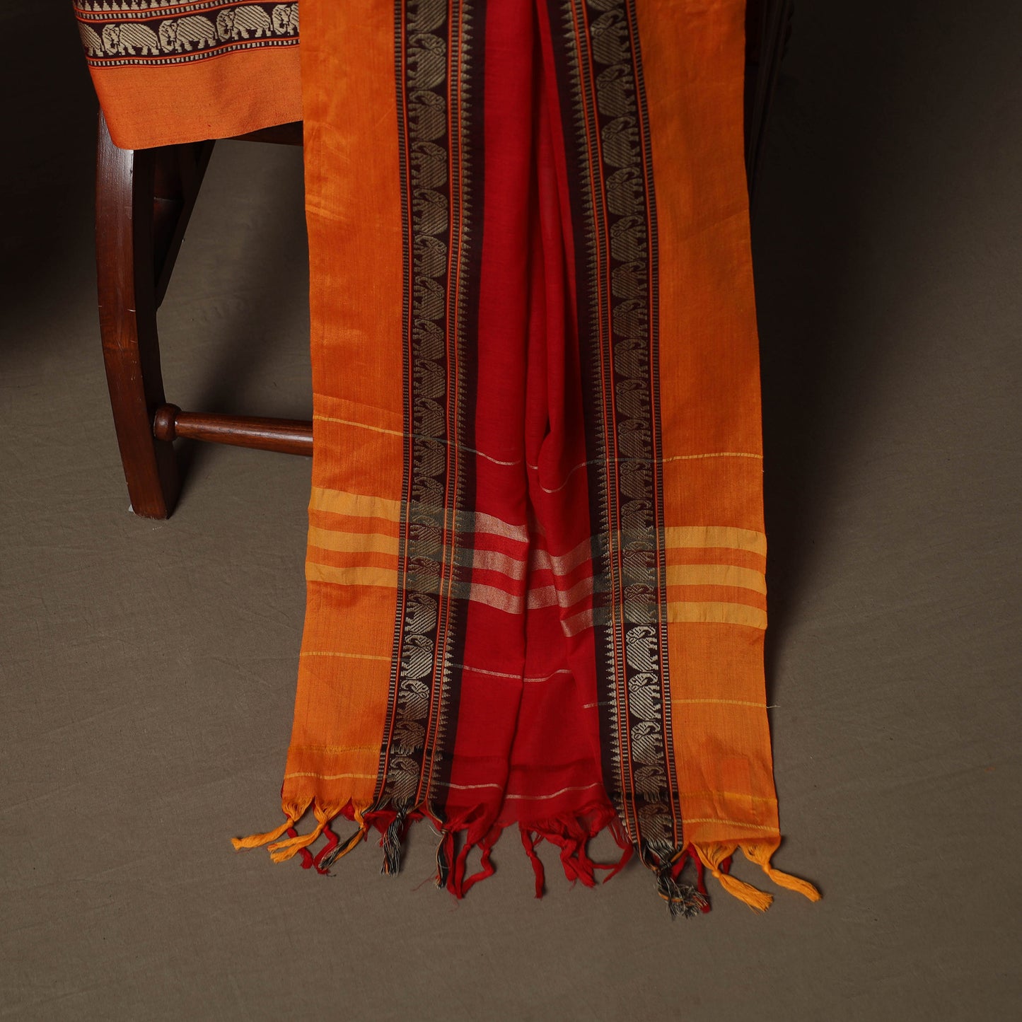 Dharwad Mercerised Cotton 3pc Unstitched Dress Material Suit Set with Woven Border 41