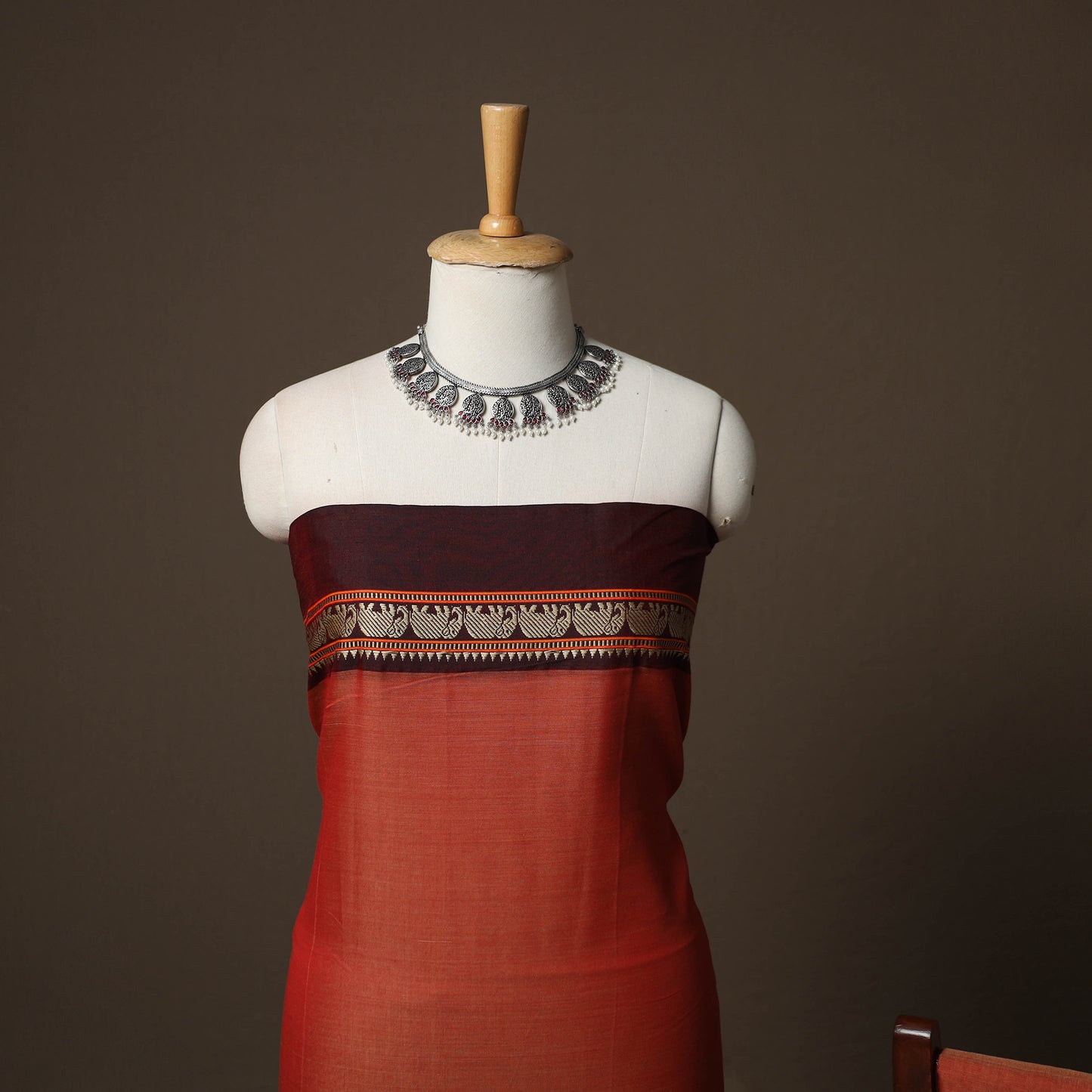 Dharwad Mercerised Cotton 3pc Unstitched Dress Material Suit Set with Woven Border 45