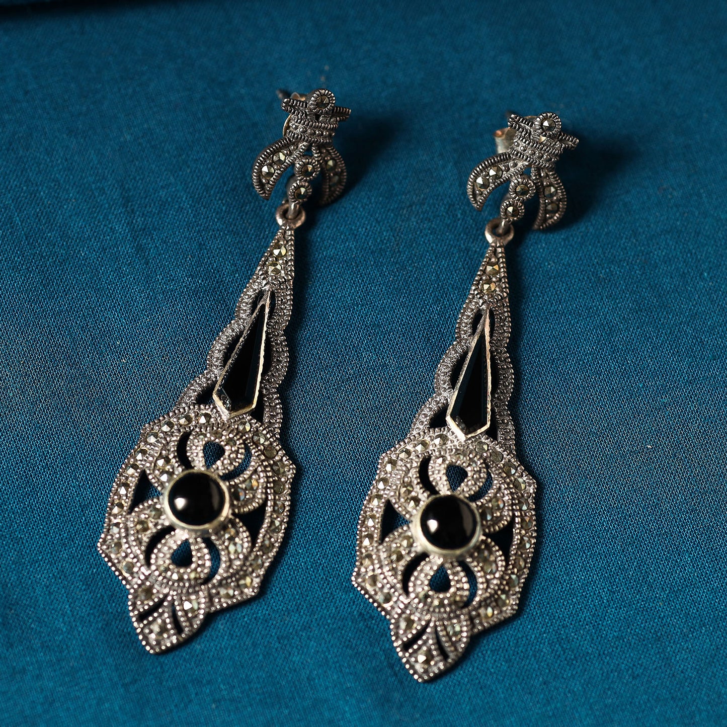 Surmayee Sterling Silver Marcasite Earrings