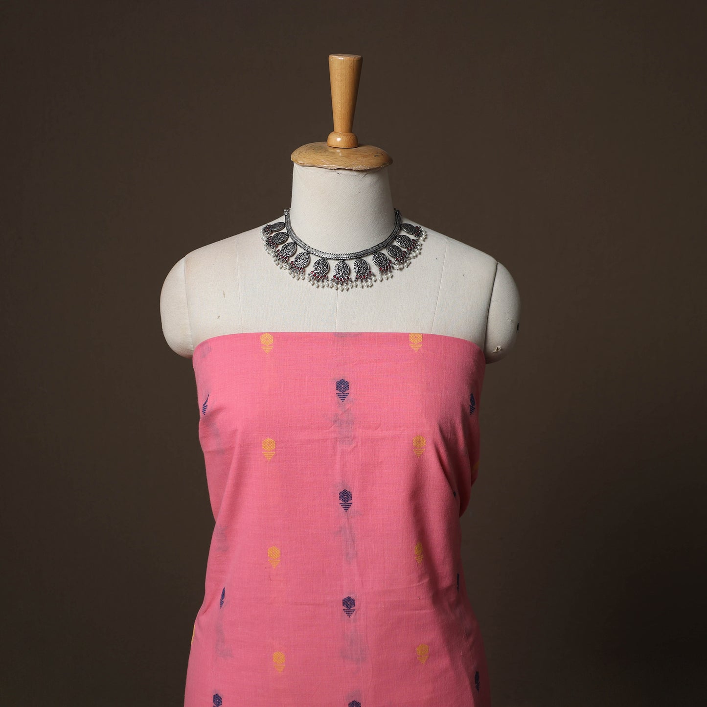 Jacquard Woven Pure Cotton 3pc Unstitched Dress Material Suit Set 12