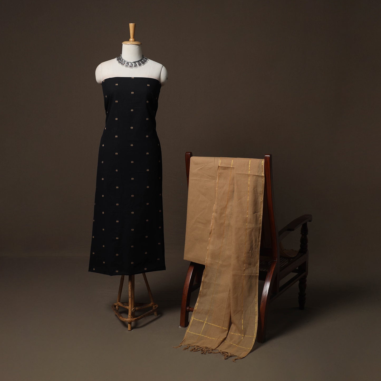 Jacquard Woven Pure Cotton 3pc Unstitched Dress Material Suit Set 17