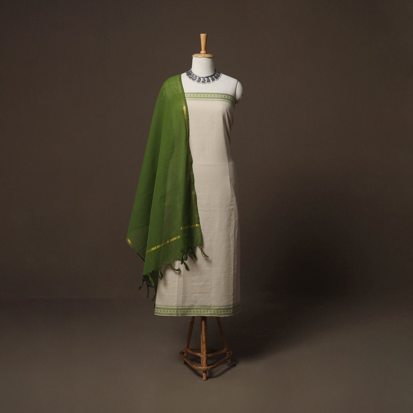 Jacquard Woven Pure Cotton 3pc Unstitched Dress Material Suit Set 22