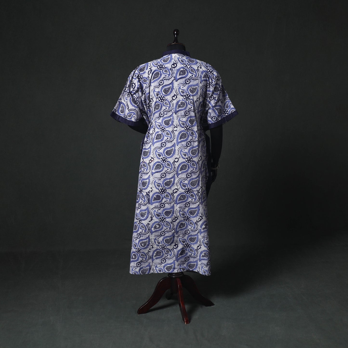 Blue - Hand Block Batik Print Cotton Kaftan (Long) 24