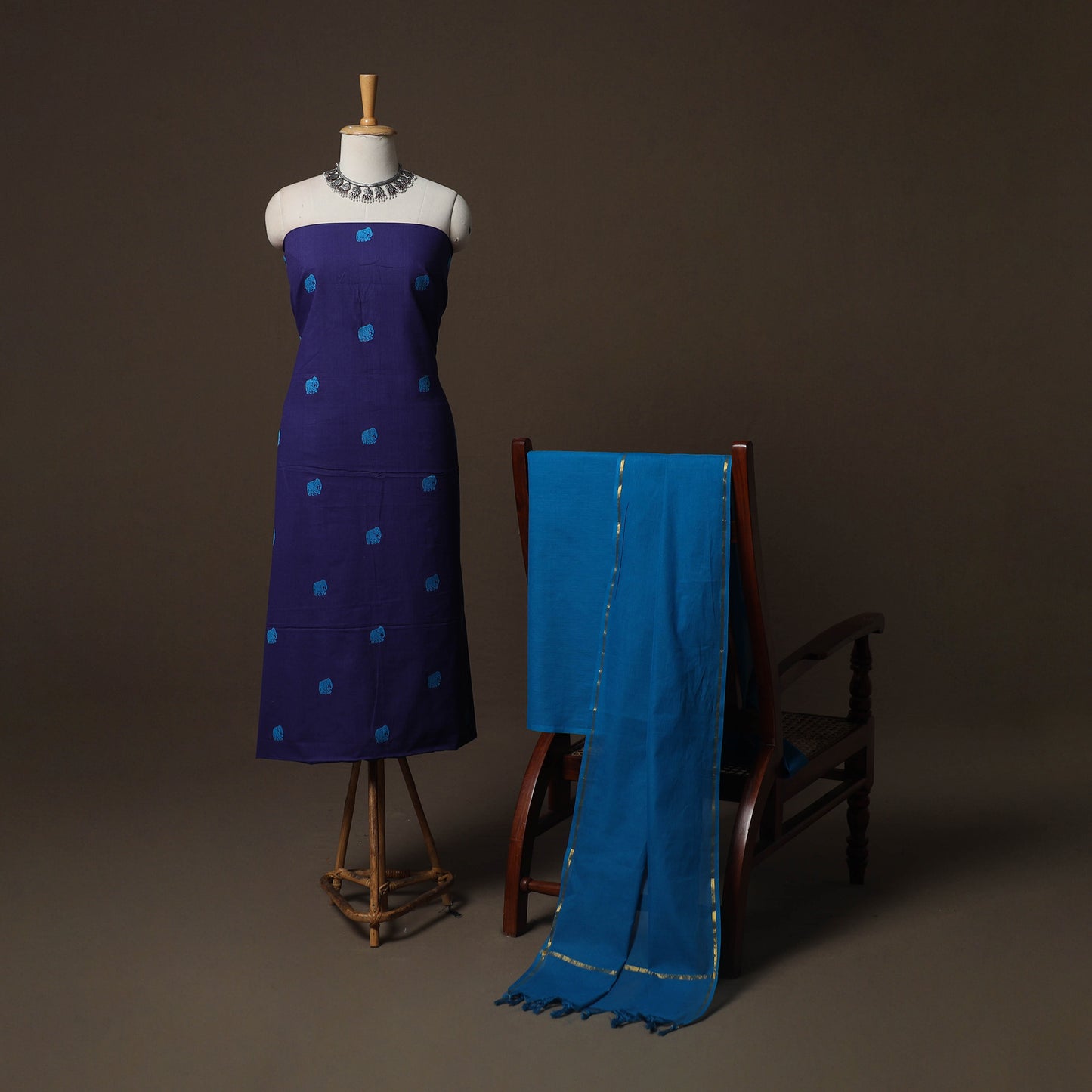 Jacquard Woven Pure Cotton 3pc Unstitched Dress Material Suit Set 27