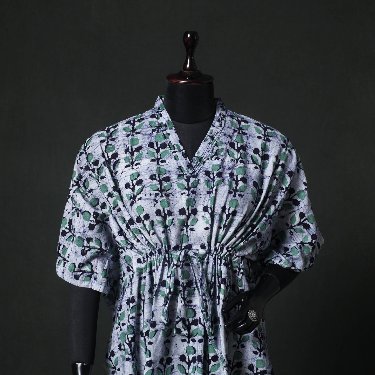 Hand Block Batik Print Cotton Kaftan (Short) 35