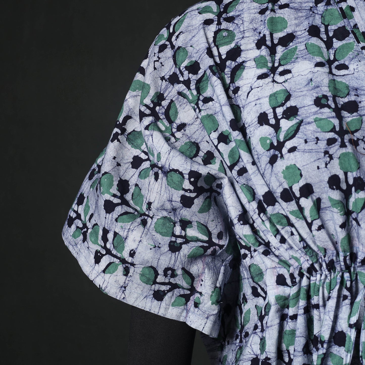 Hand Block Batik Print Cotton Kaftan (Short) 35