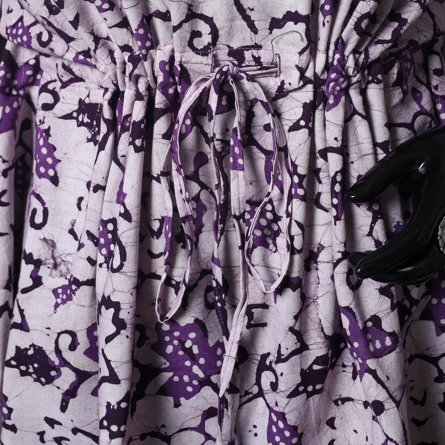 Purple - Hand Block Batik Print Cotton Kaftan (Short) 49
