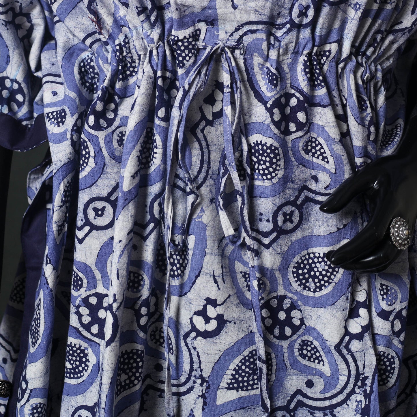 Purple - Hand Block Batik Print Cotton Kaftan (Short) 51
