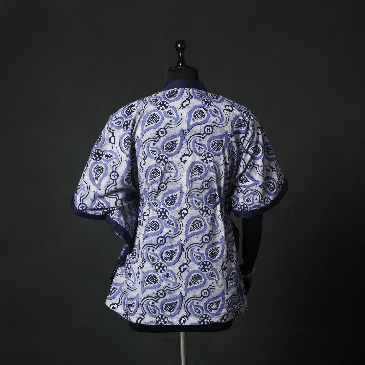 Purple - Hand Block Batik Print Cotton Kaftan (Short) 51