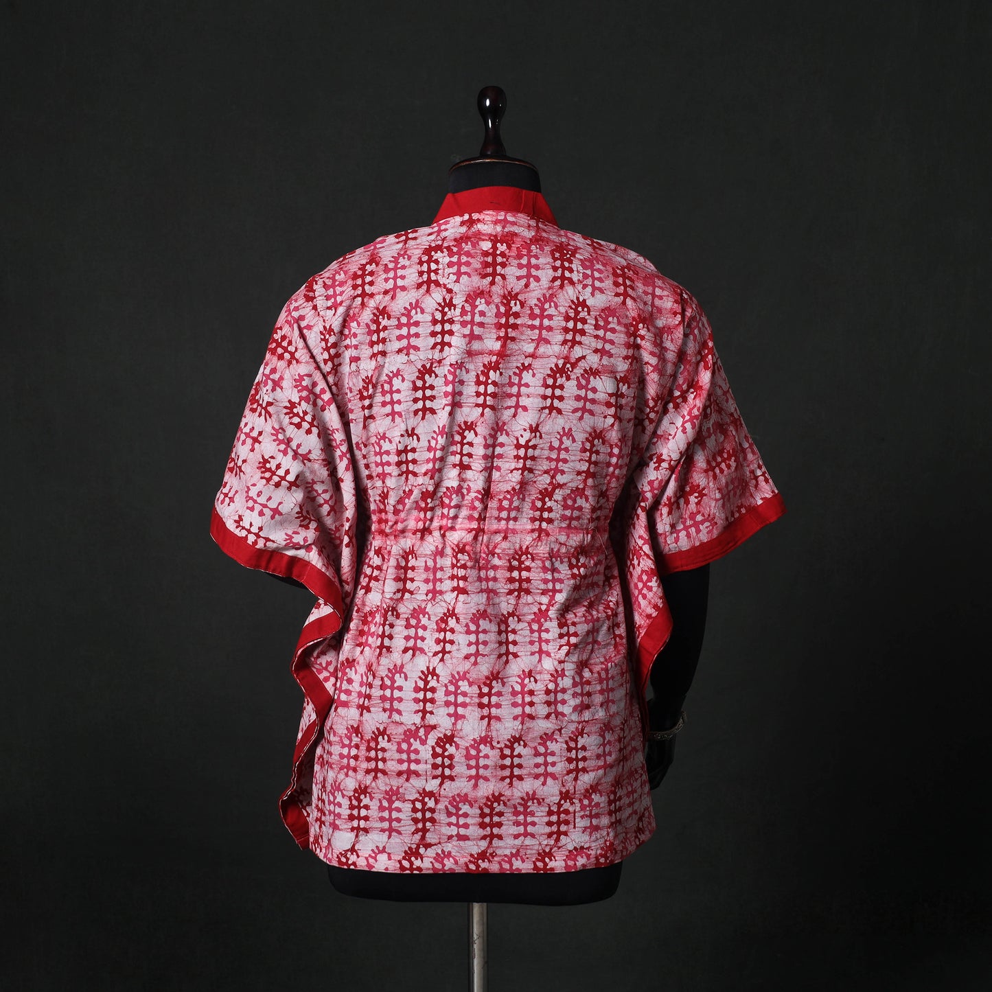 Pink - Hand Block Batik Print Cotton Kaftan (Short) 56