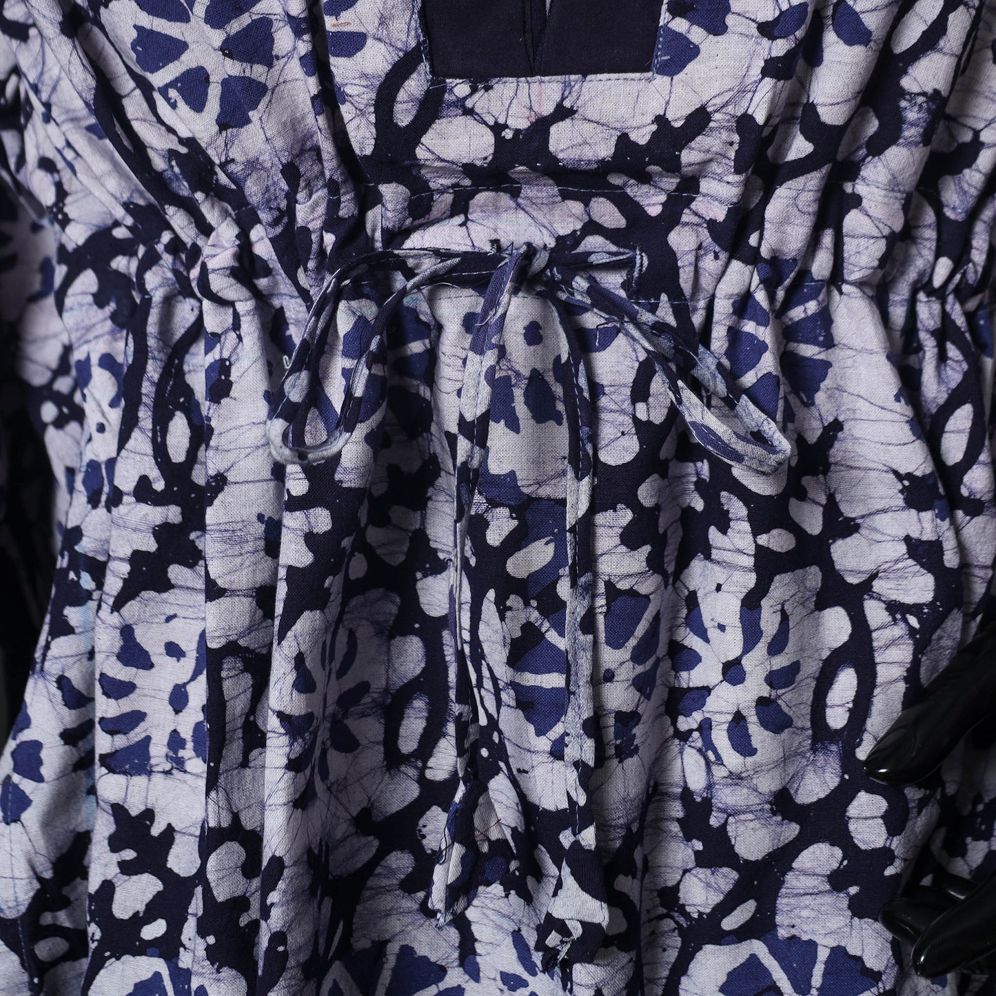 Blue - Hand Block Batik Print Cotton Kaftan (Short) 57