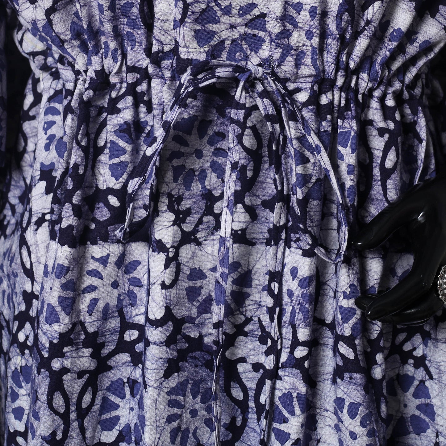 Purple - Hand Block Batik Print Cotton Kaftan (Medium) 61