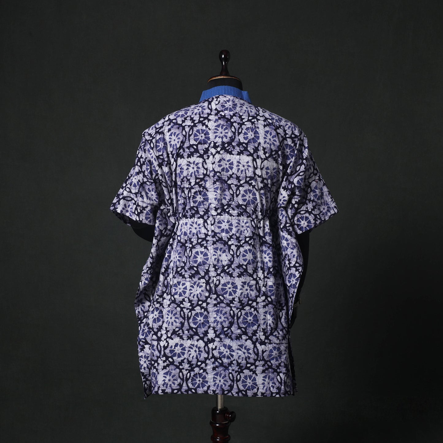 Purple - Hand Block Batik Print Cotton Kaftan (Medium) 61