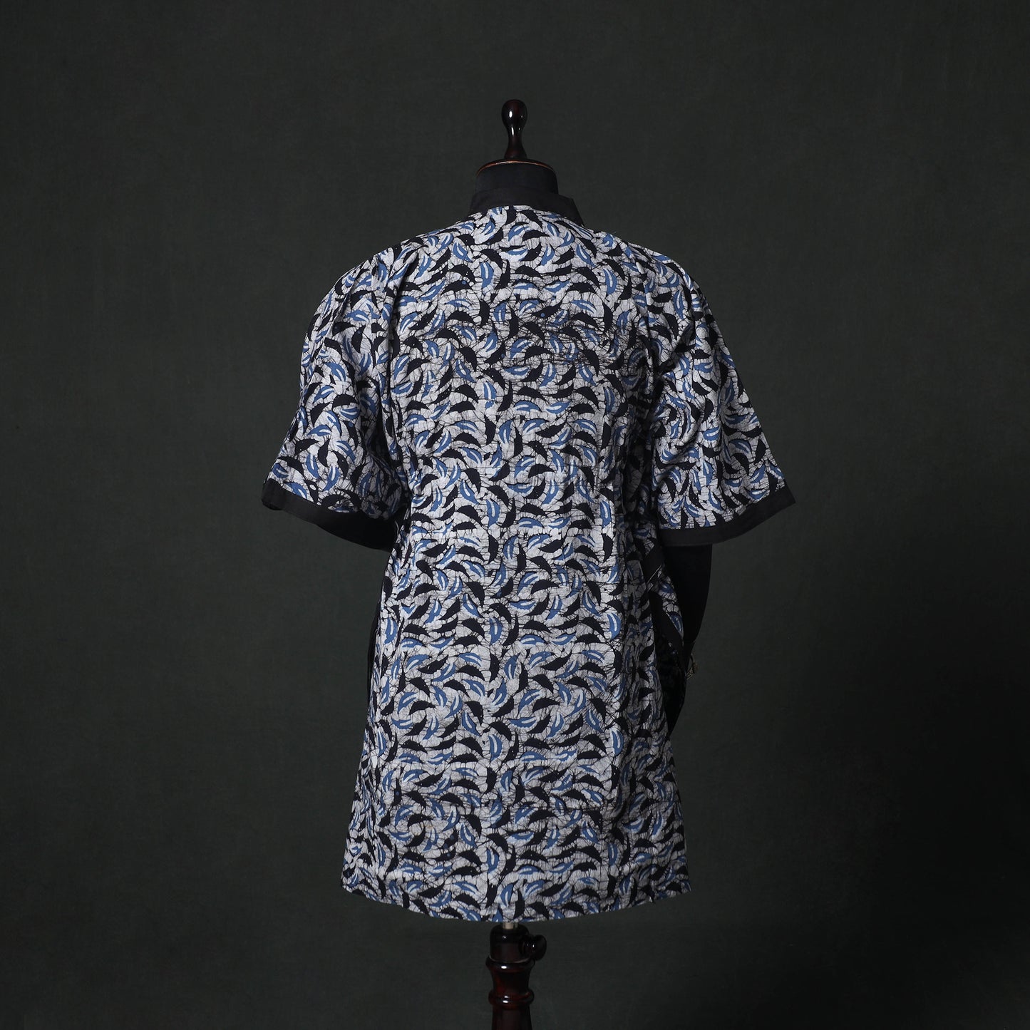 Blue - Hand Block Batik Print Cotton Kaftan (Medium) 63