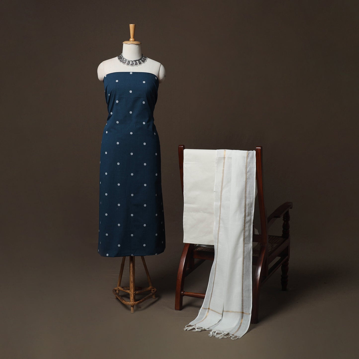 Jacquard Woven Pure Cotton 3pc Unstitched Dress Material Suit Set 65