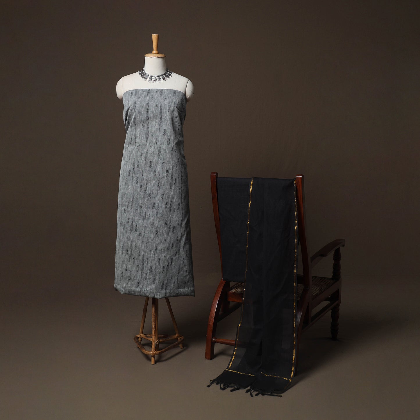Jacquard Woven Pure Cotton 3pc Unstitched Dress Material Suit Set 80