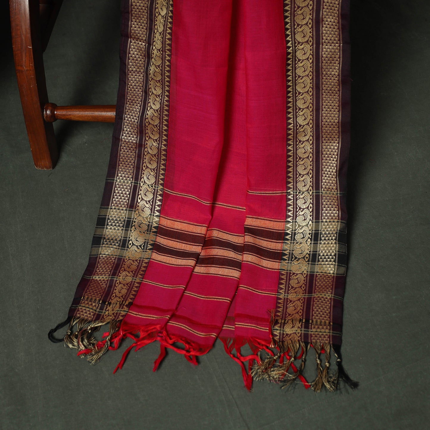 Pink - Dharwad Woven Mercerised Cotton 3pc Unstitched Dress Material Suit Set 58