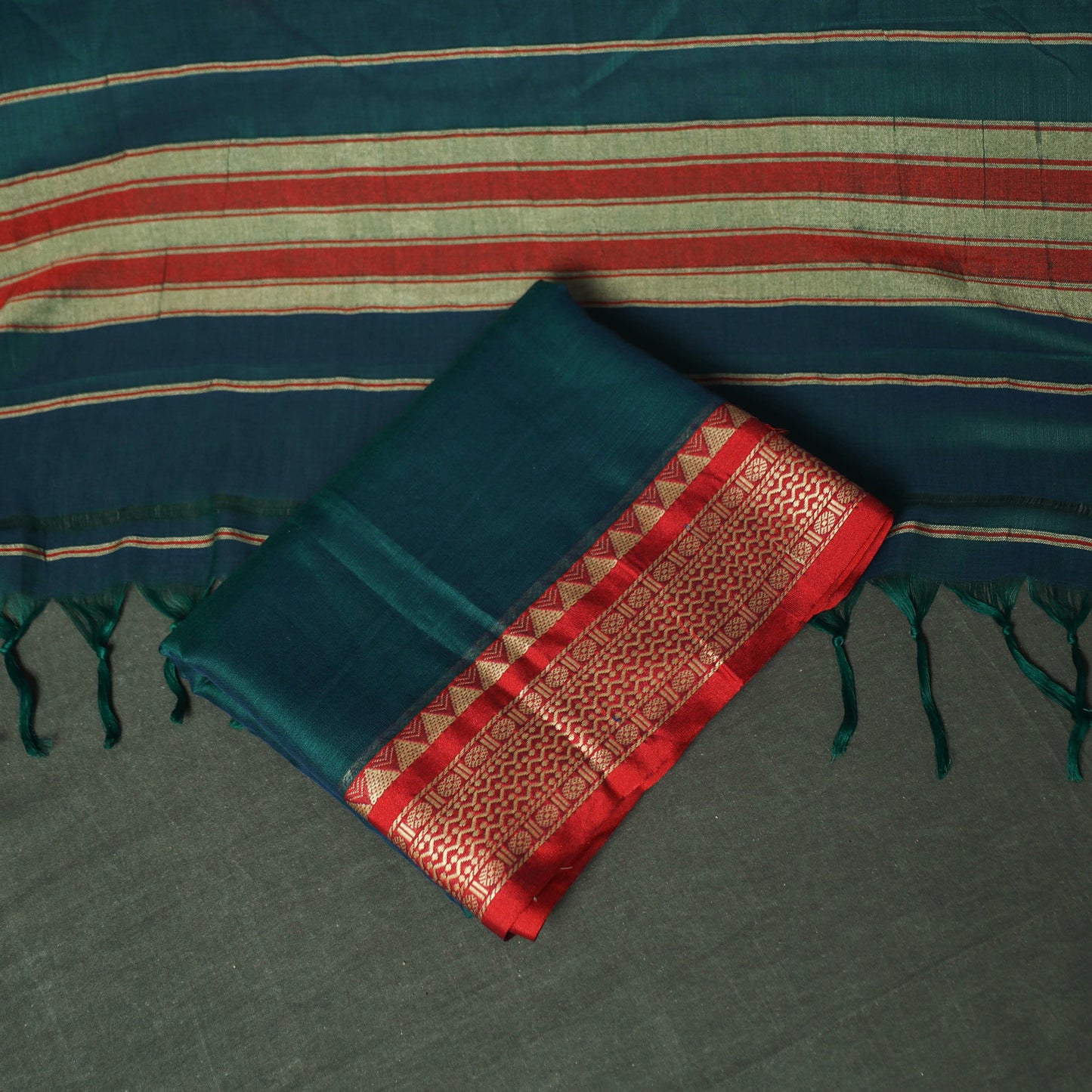 Dharwad Woven Mercerised Cotton 3pc Unstitched Dress Material Suit Set 60